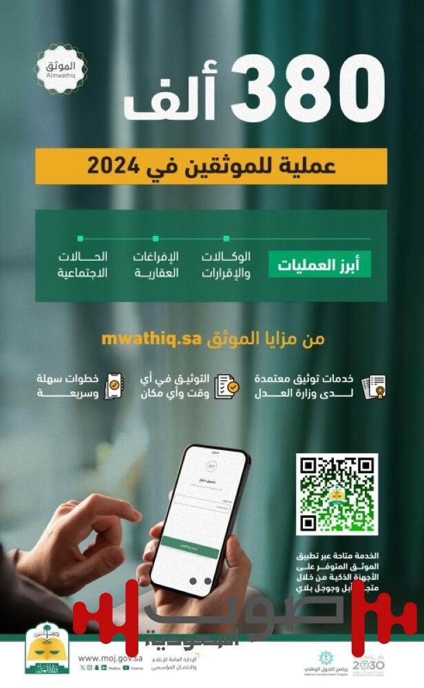 «العدل»: 380 ألف عملية للموثقين في 2024
