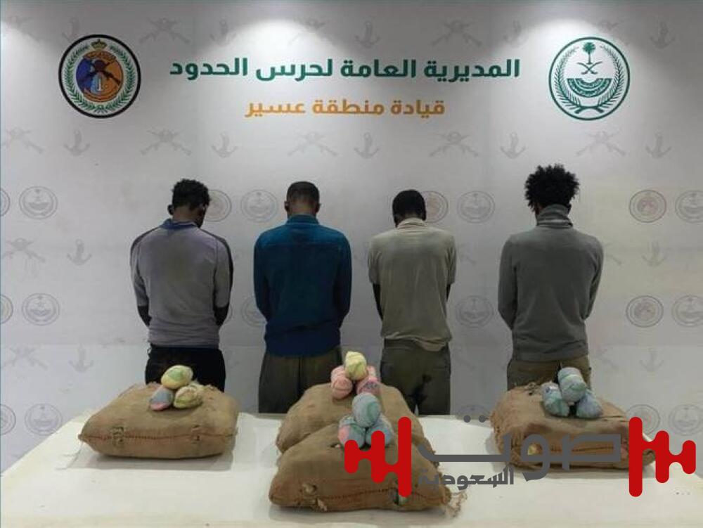 عسير: القبض على 4 مخالفين لتهريبهم 72 كيلوغراماً من القات