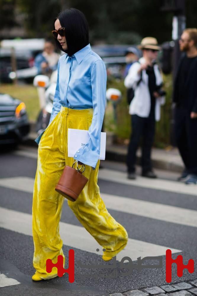 الأزرق والأصفر.. تنسيق عصري ينبض بالحيوية